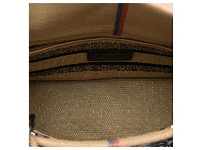 Dior Beige Medium Jute Embroidered Lady D Lite - vista 4