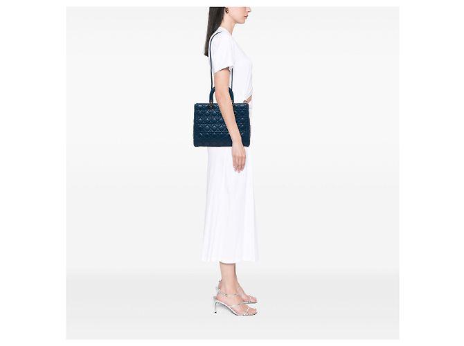 Dior Blue Large Lambskin Cannage Lady Dior - vista 5