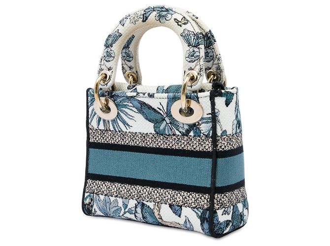 Dior White Mini Embroidered Canvas Toile de Jouy Mexico Lady D Lite - vista 2