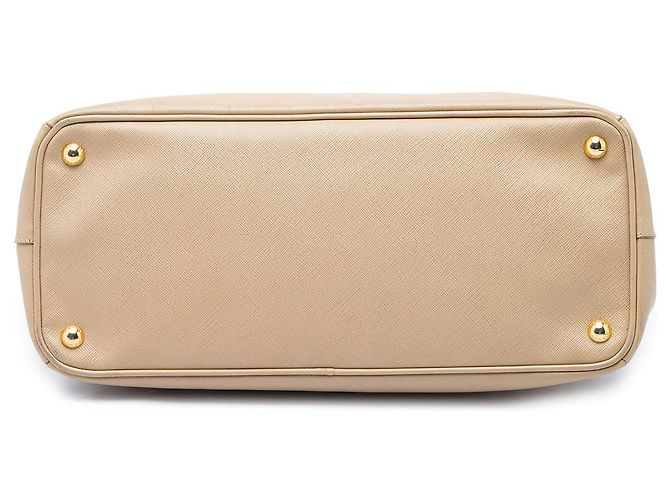 Prada Bolso Tote Galleria Double Zip Large en Saffiano Beige - vista 3