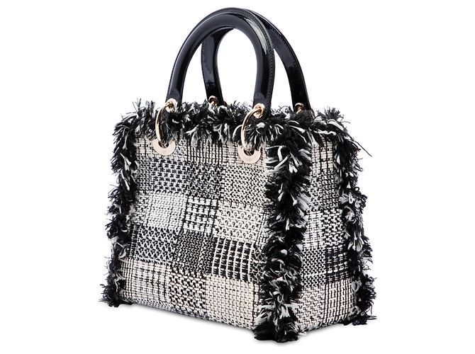 Dior Black Medium Tweed Fringe Lady Dior - vista 2