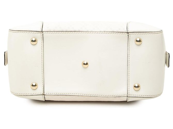 Borsa Satchel Gucci in vitello lucido bianco con diamanti - vista 3