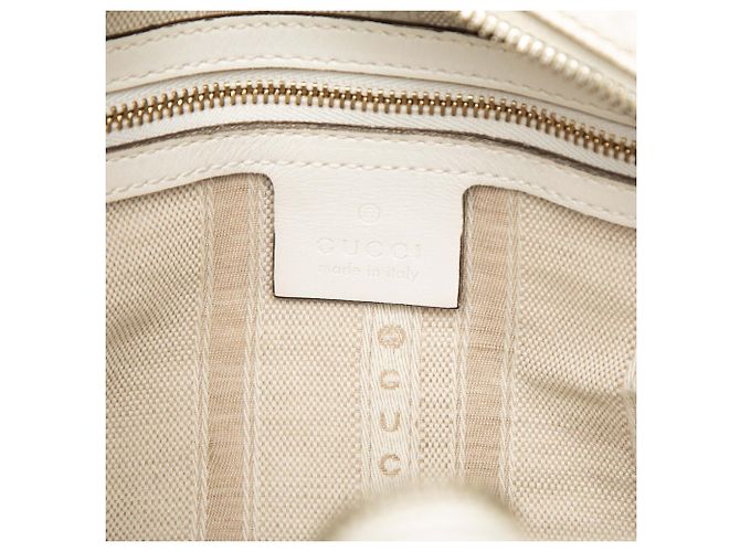 Borsa Satchel Gucci in vitello lucido bianco con diamanti - vista 5