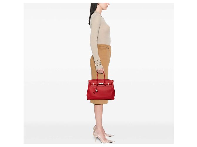 Hermès Red Clemence Birkin Retourne 35 - vista 6
