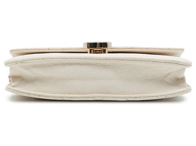 Chanel White Paris Cuba Quilted Caviar Thread Around Wallet On Chain - Ansicht 3