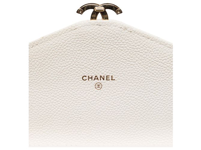 Chanel White Paris Cuba Quilted Caviar Thread Around Wallet On Chain - Ansicht 5