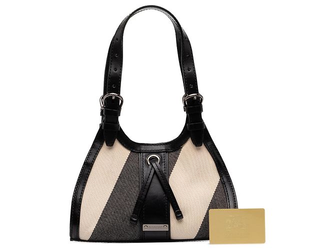 Borsa Burberry Black Supernova Check Canvas - vista 7