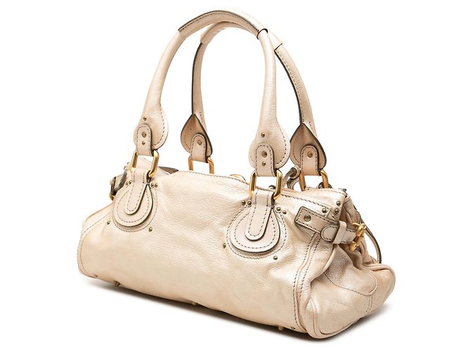Borsa a mano Chloé Paddington Medium in pelle metallizzata oro - vista 2
