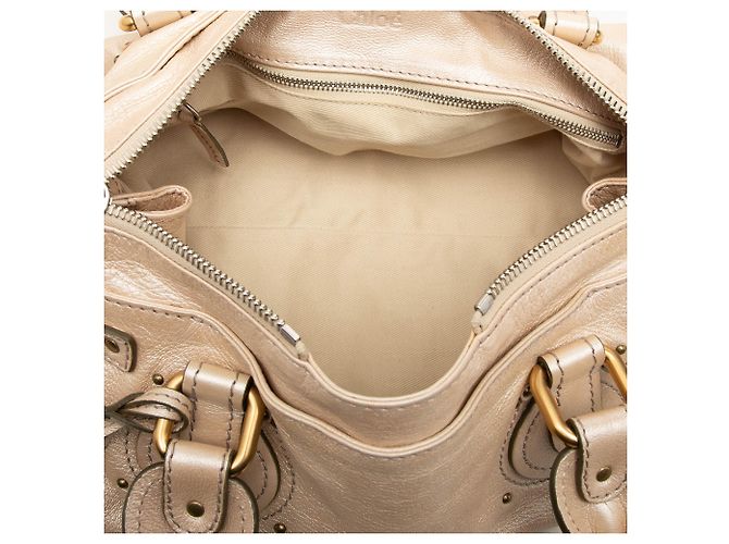Borsa a mano Chloé Paddington Medium in pelle metallizzata oro - vista 4
