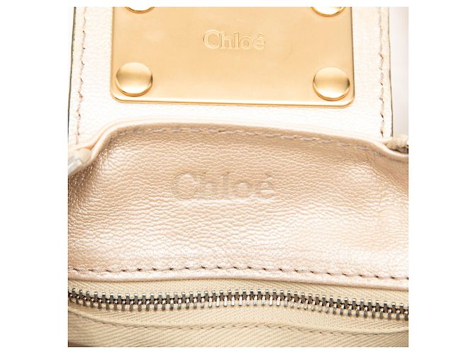 Borsa a mano Chloé Paddington Medium in pelle metallizzata oro - vista 5