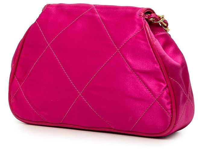 Chanel Pink CC Quilted Satin Flap Crossbody - vista 2