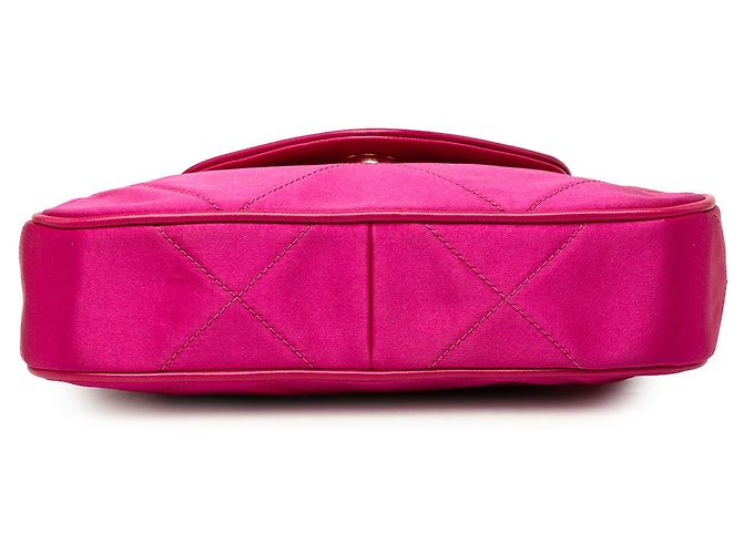 Chanel Pink CC Quilted Satin Flap Crossbody - vista 3
