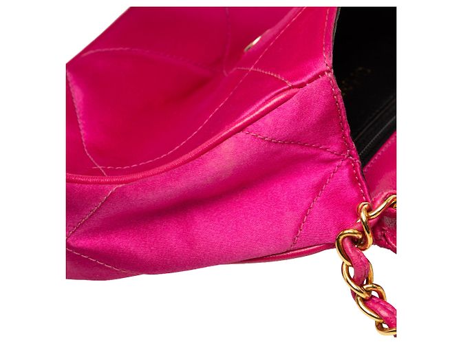 Chanel Pink CC Quilted Satin Flap Crossbody - vista 6