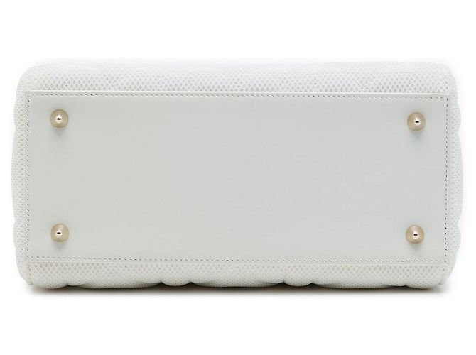 Dior White Medium Mesh Cannage Lady Dior - vista 3