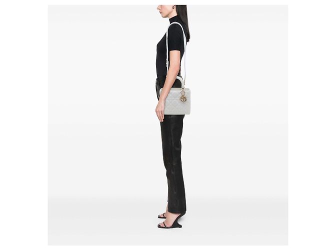 Dior White Medium Mesh Cannage Lady Dior - vista 6