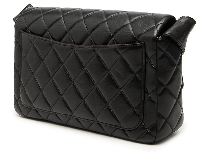 Chanel Black CC Quilted Lambskin Single Flap - vista 2