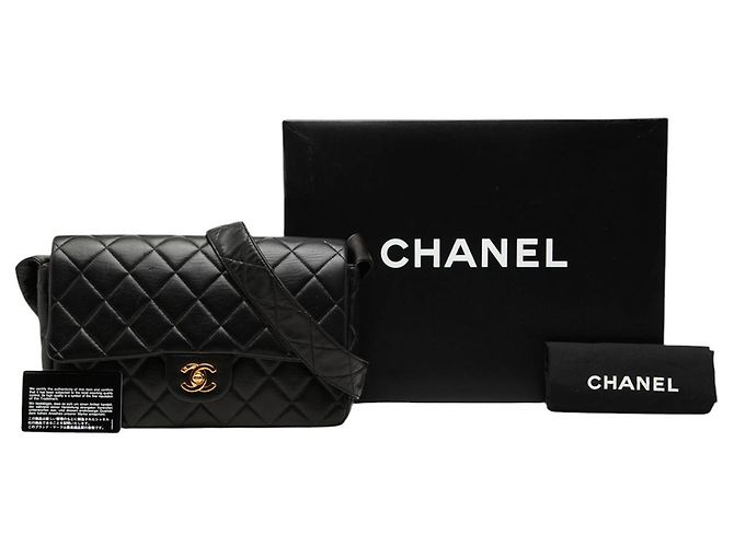 Chanel Black CC Quilted Lambskin Single Flap - vista 7