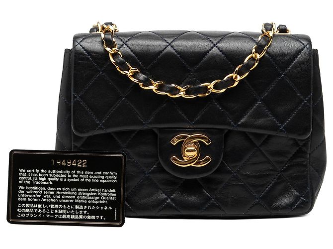 Chanel Black Mini Square Classic Lambskin Single Flap - Ansicht 7