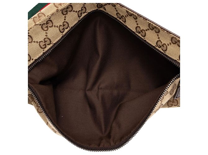 Borsa cintura Gucci Beige GG Canvas Web con doppia tasca - vista 4