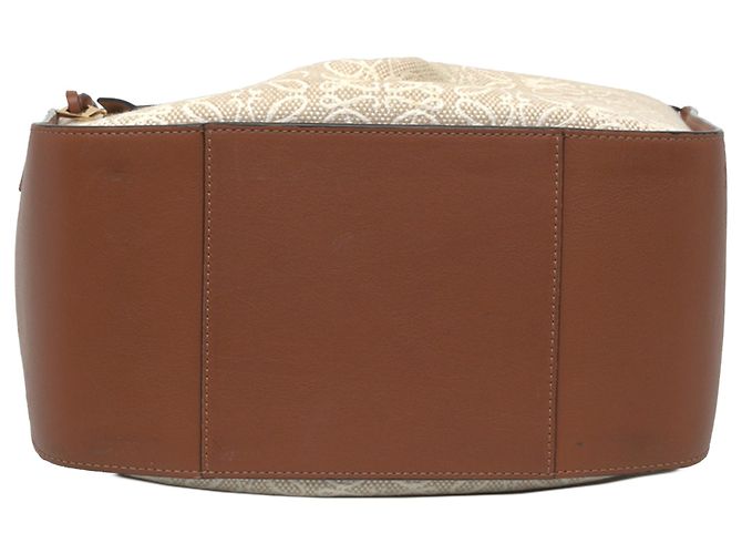 Bolsa Hammock LOEWE pequena em couro e tela Anagram marrom - vista 3