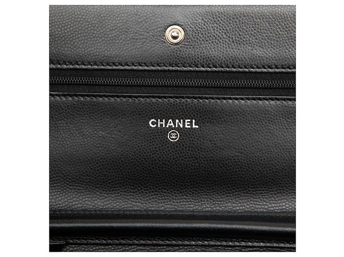 Portafoglio Chanel Black CC Chevron Caviar Wallet On Chain - vista 5