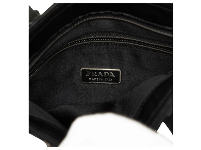 Borsa Prada in Tessuto nero e pizzo floreale - vista 5