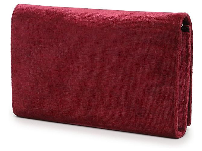 Autre Marque Saint Laurent Red Velvet Monogram Kate Wallet On Chain - Ansicht 2