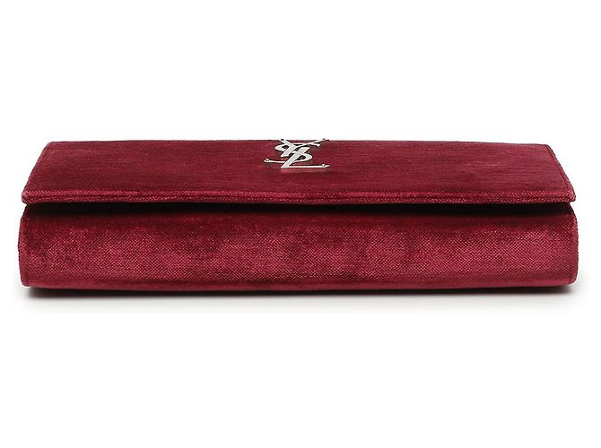 Autre Marque Saint Laurent Red Velvet Monogram Kate Wallet On Chain - Ansicht 3