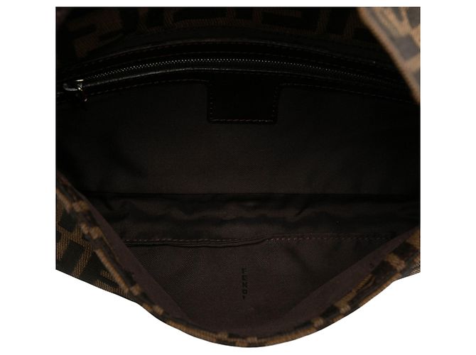 Borsa Baguette Fendi in tela Zucca marrone - vista 4