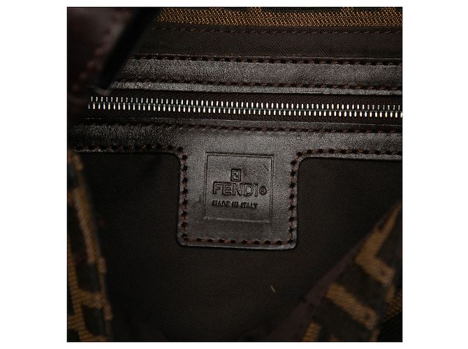Borsa Baguette Fendi in tela Zucca marrone - vista 5