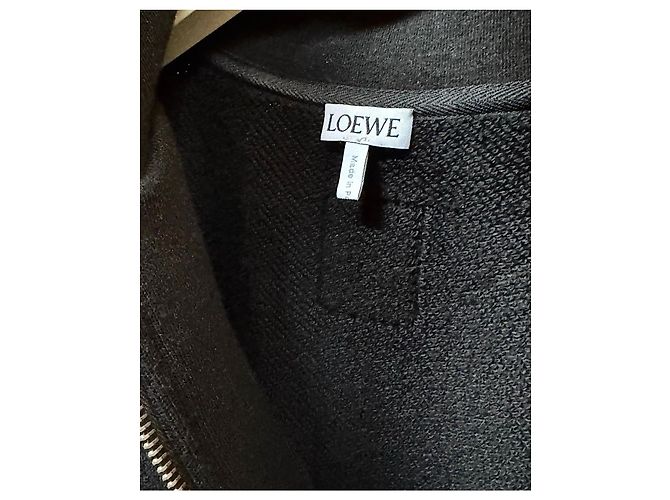 Loewe Sweatshirt aus Baumwolle und Kaschmir mit Reißverschluss - Schwarz - Ansicht 13