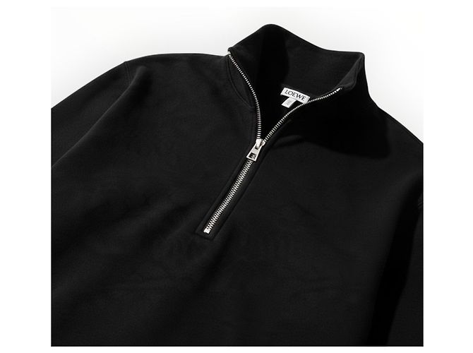 Loewe Sweatshirt aus Baumwolle und Kaschmir mit Reißverschluss - Schwarz - Ansicht 7
