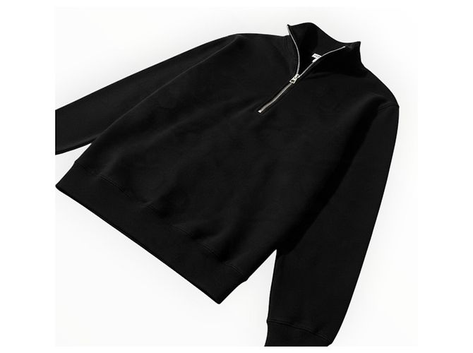 Loewe Sweatshirt aus Baumwolle und Kaschmir mit Reißverschluss - Schwarz - Ansicht 9