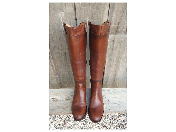 Frye Melissa Tall Leder-Reitstiefel Braun - Ansicht 12