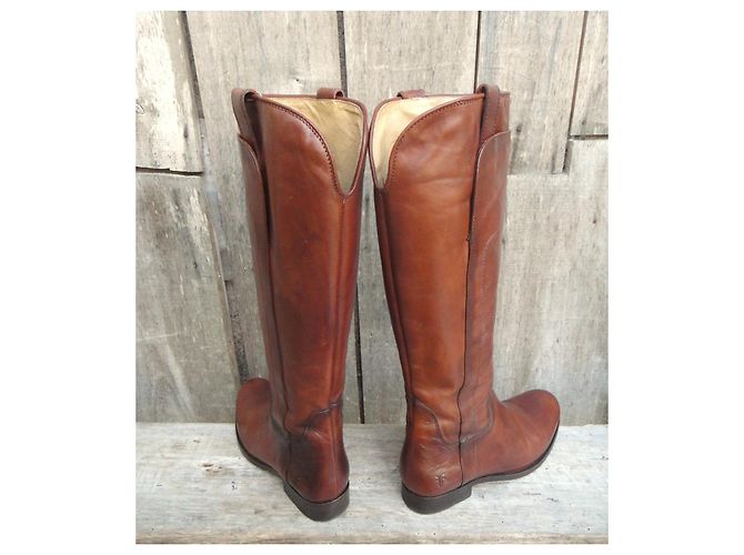 Frye Melissa Tall Leder-Reitstiefel Braun - Ansicht 5