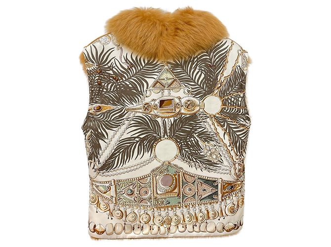 Hermès Colete reversível de pele de carneiro Camel - vista 5