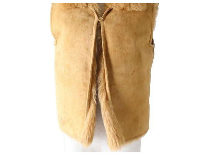 Hermès Colete reversível de pele de carneiro Camel - vista 9