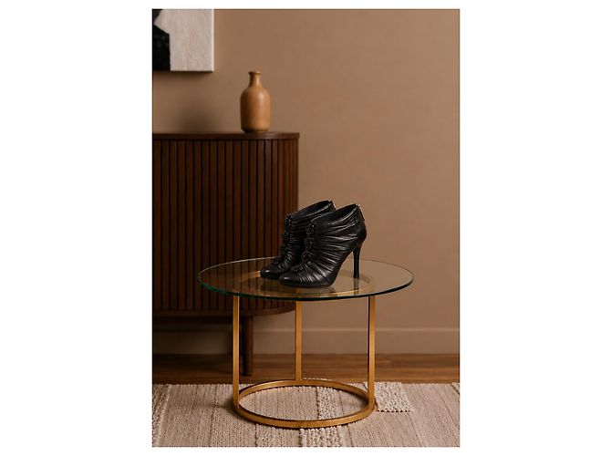 Botines Chanel Camelia de cuero negro - vista 5