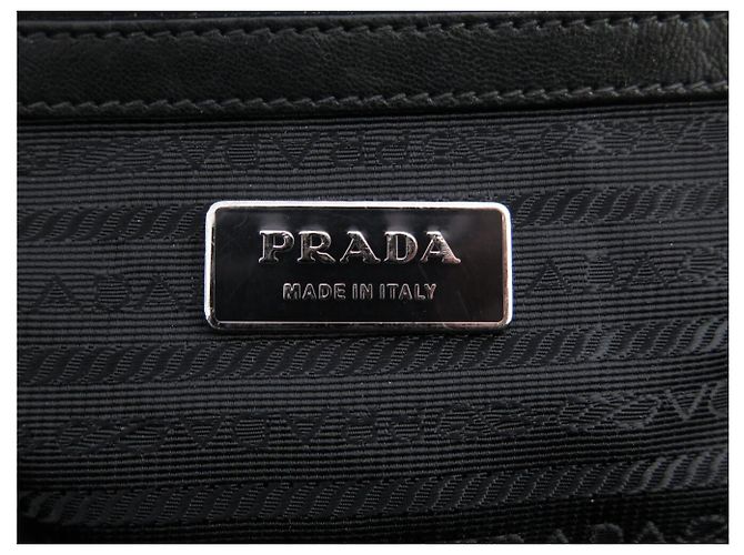 BORSA A MANO PRADA BOWLING BN1331 IN PELLE TESSUTO E NYLON PILESATO NERO - vista 10