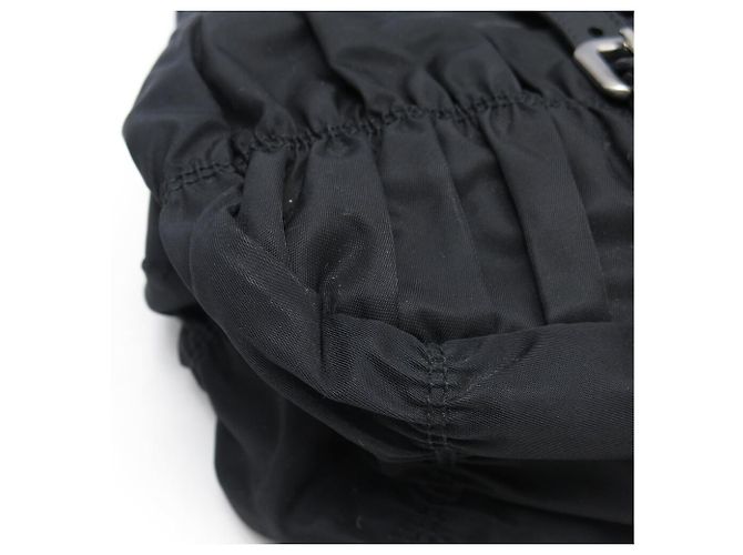BORSA A MANO PRADA BOWLING BN1331 IN PELLE TESSUTO E NYLON PILESATO NERO - vista 17
