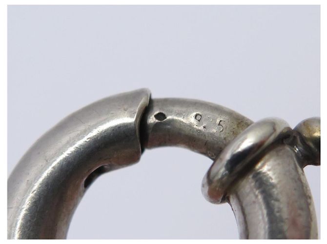 Hermès BRACCIALE VINTAGE HERMES MORS 18.8CM GAETAN DE PERCIN IN ARGENTO 800 40.5G BANGLE - vista 10