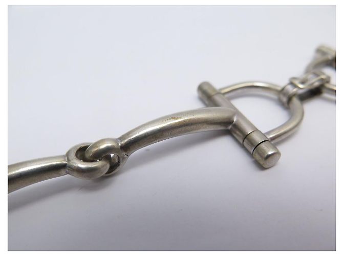 Hermès BRACCIALE VINTAGE HERMES MORS 18.8CM GAETAN DE PERCIN IN ARGENTO 800 40.5G BANGLE - vista 12