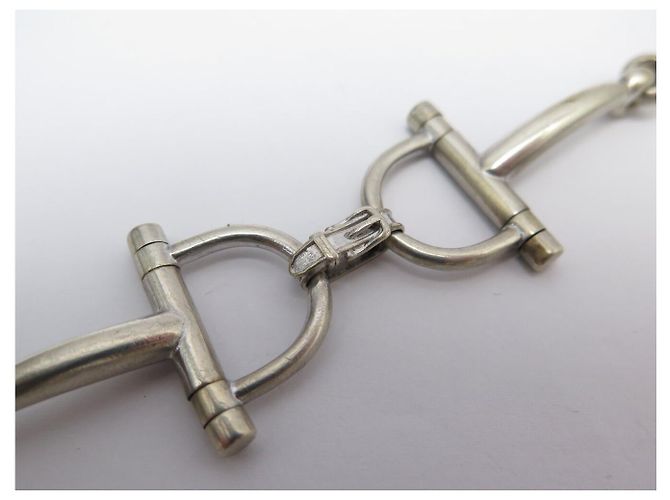 Hermès BRACCIALE VINTAGE HERMES MORS 18.8CM GAETAN DE PERCIN IN ARGENTO 800 40.5G BANGLE - vista 14