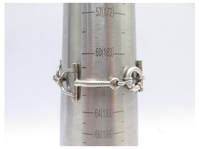 Hermès BRACCIALE VINTAGE HERMES MORS 18.8CM GAETAN DE PERCIN IN ARGENTO 800 40.5G BANGLE - vista 6