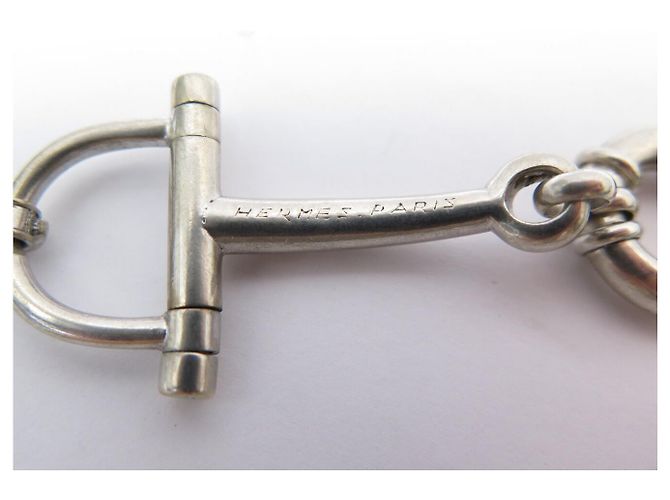 Hermès BRACCIALE VINTAGE HERMES MORS 18.8CM GAETAN DE PERCIN IN ARGENTO 800 40.5G BANGLE - vista 8