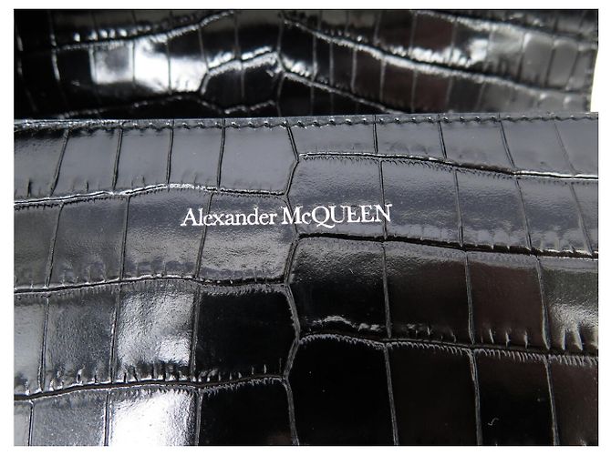 ALEXANDER MCQUEEN MINI JEWELLED KNUCKLE BORSA IN PELLE EFFETTO COCCO - vista 12