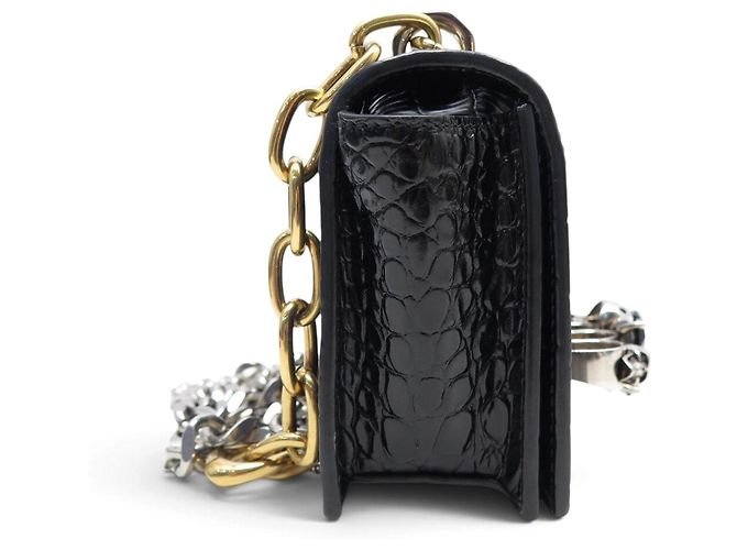 ALEXANDER MCQUEEN MINI JEWELLED KNUCKLE BORSA IN PELLE EFFETTO COCCO - vista 4