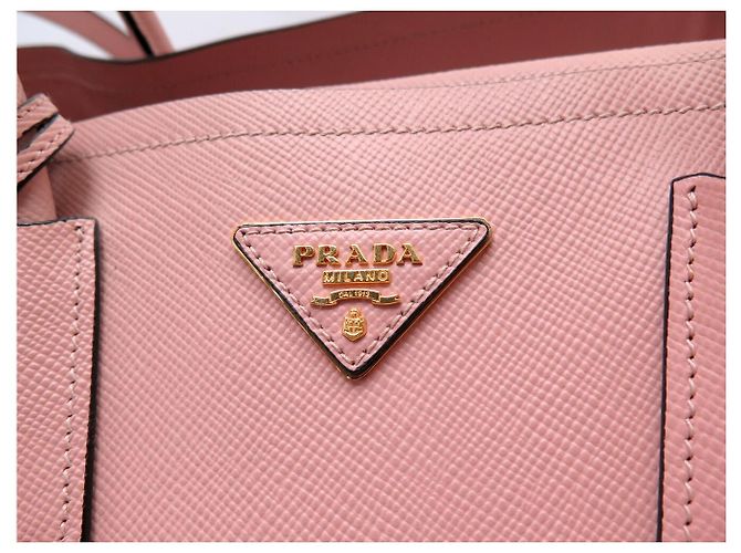 NOVA BOLSA DE MÃO PRADA DOUBLE B2756T COURO SAFFIANO ROSE COM ALÇA - vista 8