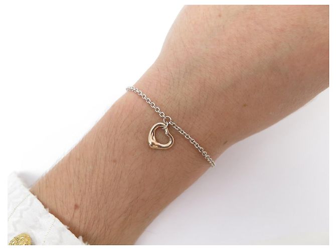 Tiffany & Co BRACCIALE TIFFANY OPEN HEART ELSA PERETTI ARGENTO MASSICCIO 925 E ORO ROSA 18K - vista 13