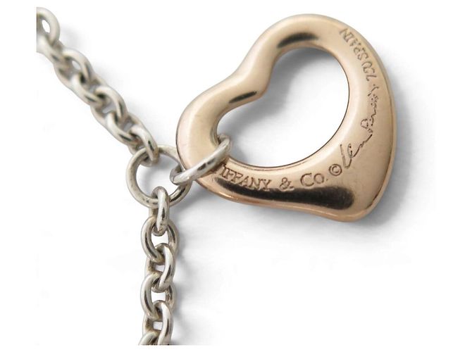 Tiffany & Co BRACCIALE TIFFANY OPEN HEART ELSA PERETTI ARGENTO MASSICCIO 925 E ORO ROSA 18K - vista 4